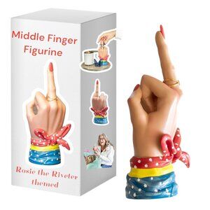 Middle Finger in Box - Quirky Gag Gifts, Prank Gifts, Funny Desk Decor for Adult